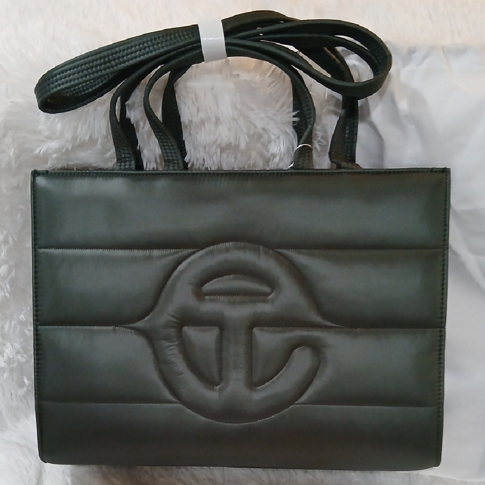 NWT Telfar Dark Green Embossed Logo Tote MEDIUM #179